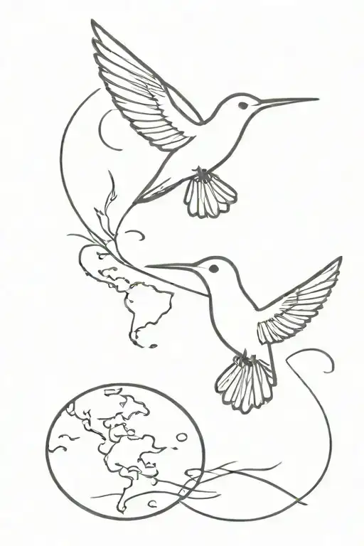 Hummingbird Flying Around The World