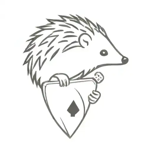 Hedgehog Holding Playing Card
