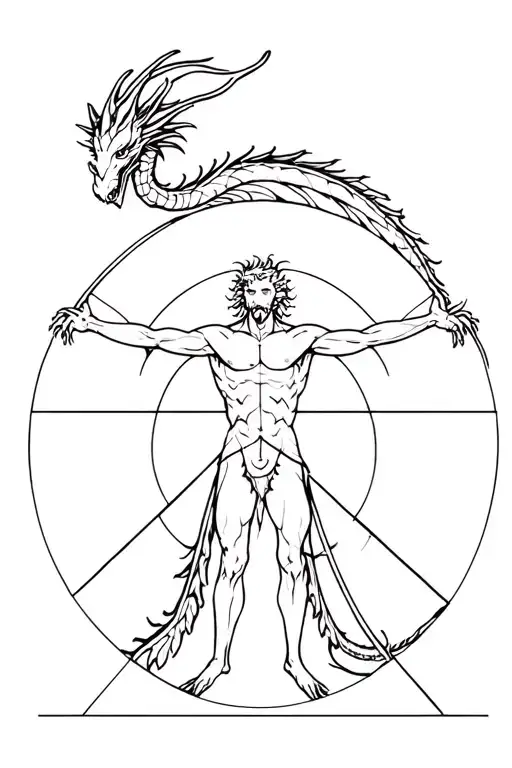Dragon Vitruvian Man