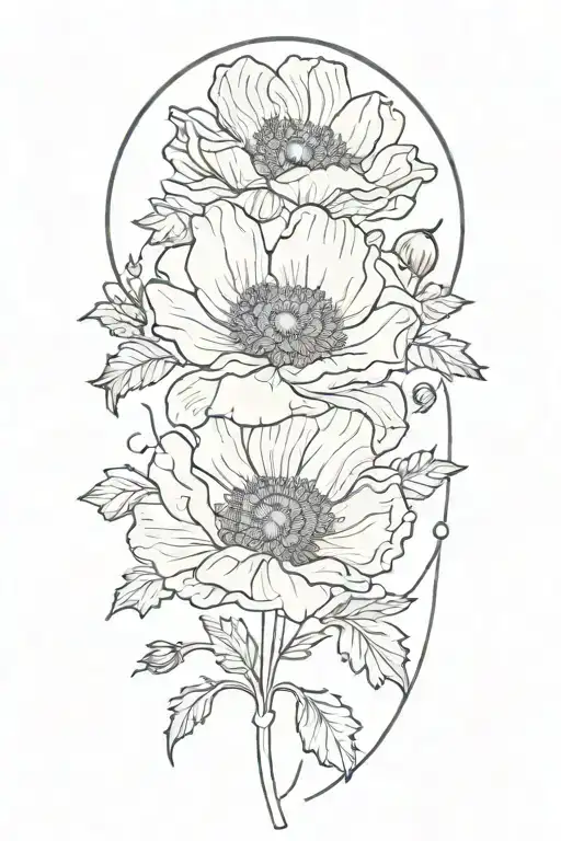 Poppy And Aster Flower That Blooms