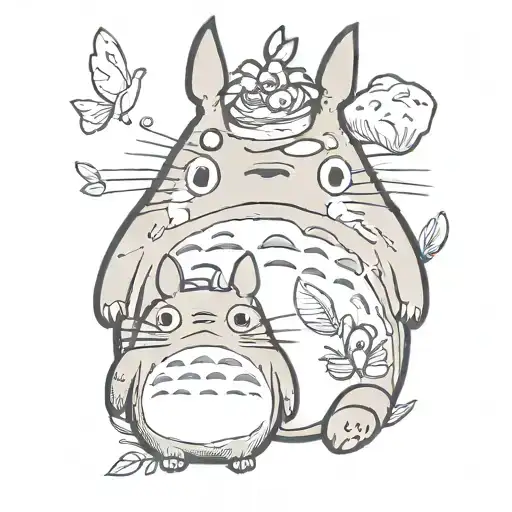Totoro Sibling Tattoo Basic 2D
