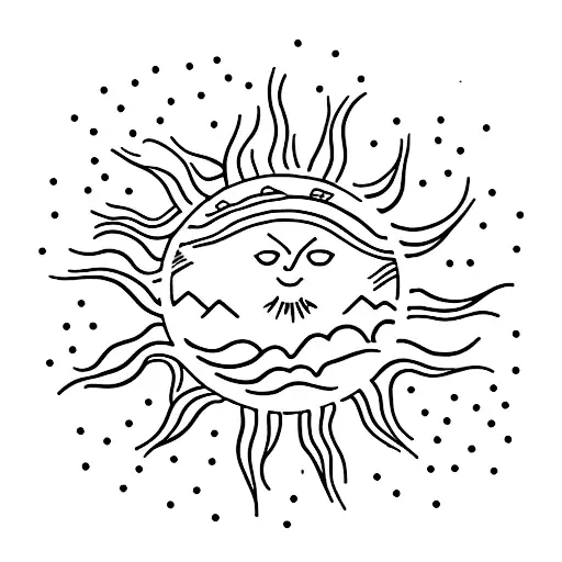 A Tranquil Beach Scene With The Sun Rising Over The Water