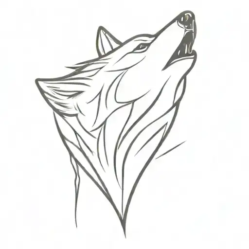 Chinese Shadow Of A Wolf Howling