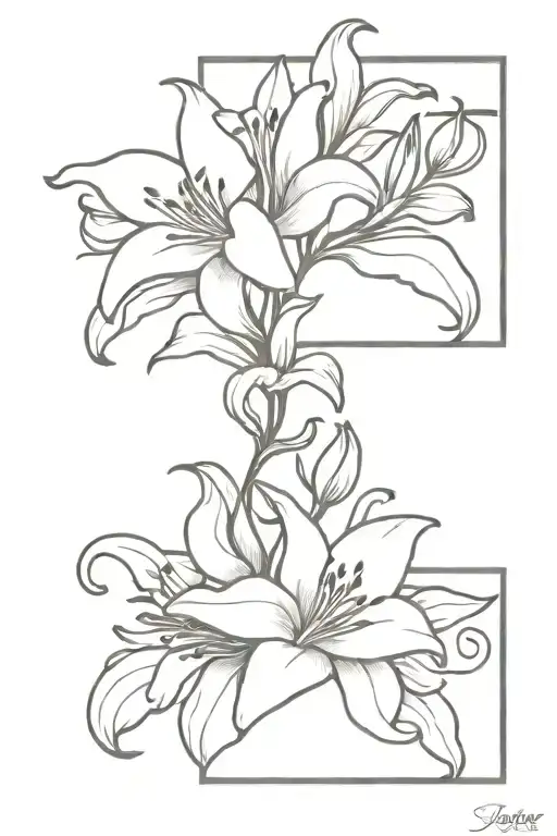 Lilies And Roses On A Vine Wrapping On Wrist