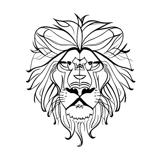 A Minimalist Tattoo Of A Lion Wearing A Police Vest And Rocking Out