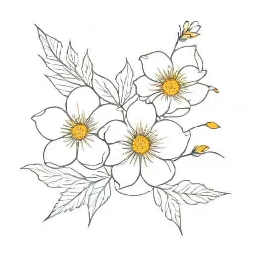 Fine Line Feminine Mexican Flower