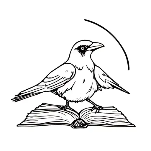 Cute Crow Reading A Book Open