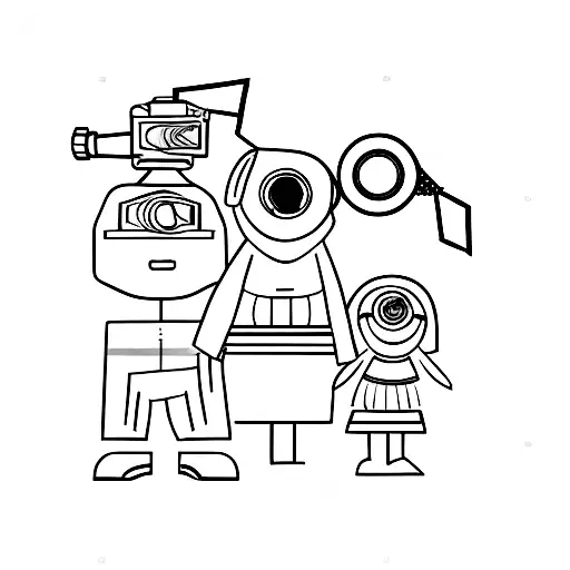 A Film Projector Projecting A Family Portrait