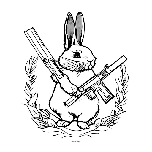 Bunny With Knive And Another Bunny With Gun