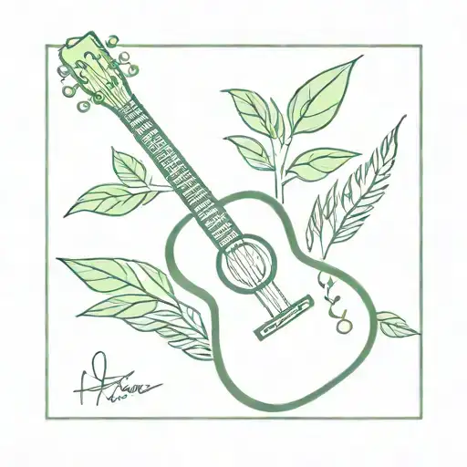 Green Plant With Guitar