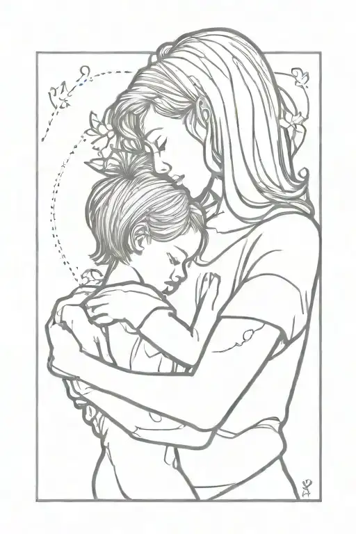 Mom And Daughter Hug