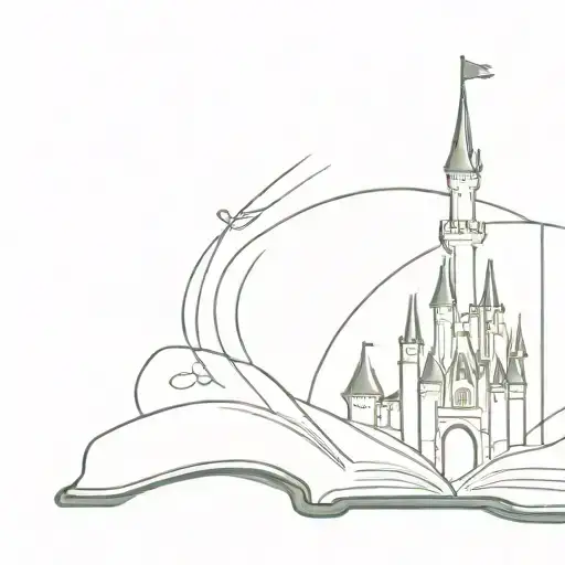 A Book Opening To Reveal A Disney Castle And Hidden Semi Colon