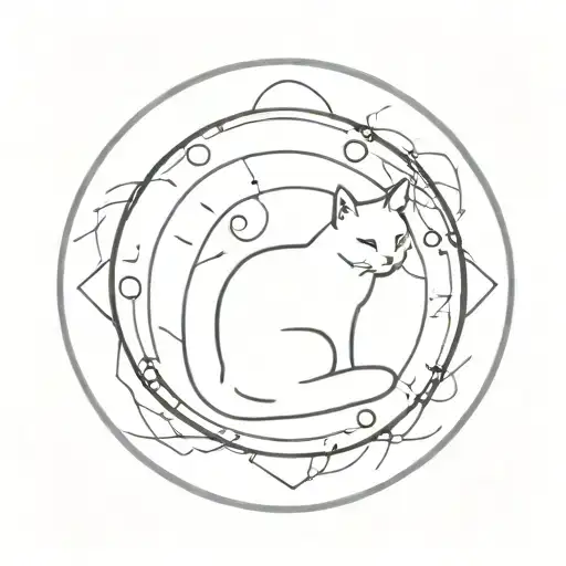 Ritualistic Circle With A Cat