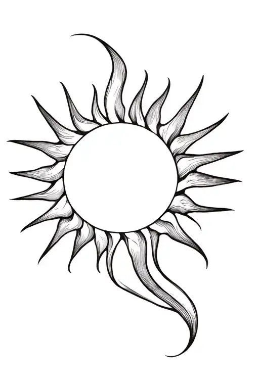 Sun Themed With Smoke Spikes Forming Intricate Patterns