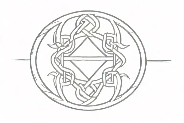 Celtic Rune Bands Alternating With Lines