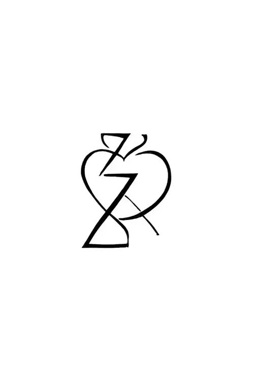 Z Initial Intertwined In A Heart Shape