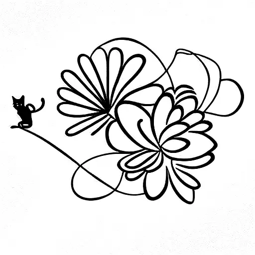 Ornamental Flower With Cat And German Spotz Tying To Get It