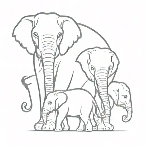 Elephant With Babies