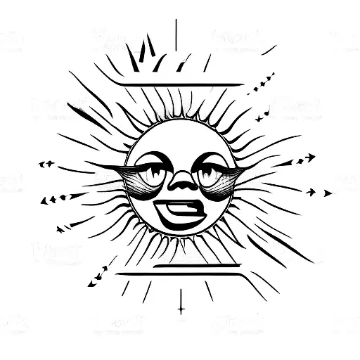 Minimalistic Sun With Letters C And M Incorporated