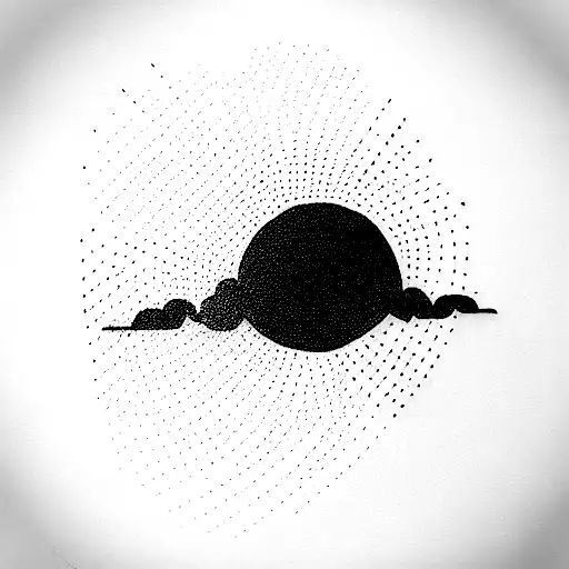 Rain Cloud With A Sunny Sun Behind It