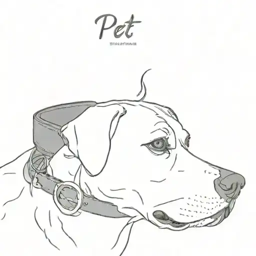 Dog Collar With Circular Tag Saying Pet