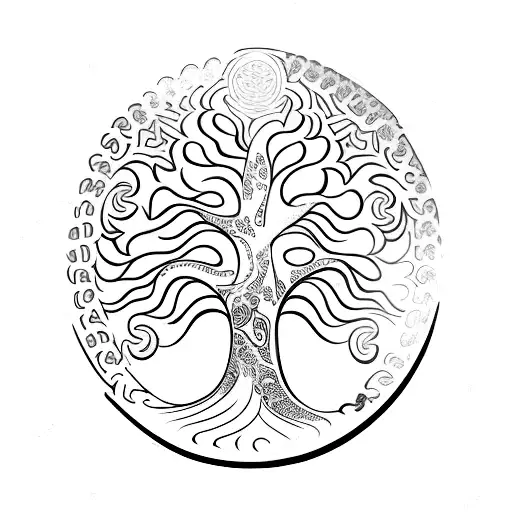 Bodhi Peace Tree With Om Logo In The Stem