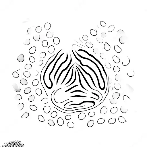 A Minimalist Tattoo Of A Dog Paw Print Formed By Tiny Raspberries And Your Leaves