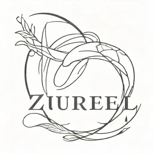 Zuriel Lettering Tattoo Design