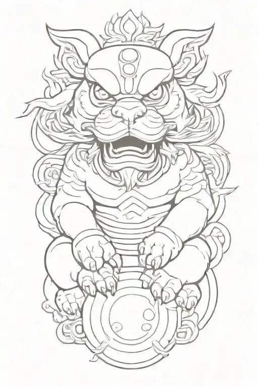Chinese Foo Dog Holding Orb