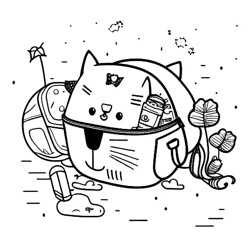 Cute Cat Sitting In An Open Backpack With A Big Head