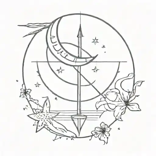 Sundial Moon Stars Ocean