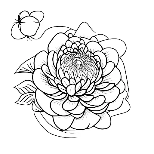 A Simple Rose And A Chrysanthemum Next To Each Other As A Design On A Mail Stamp