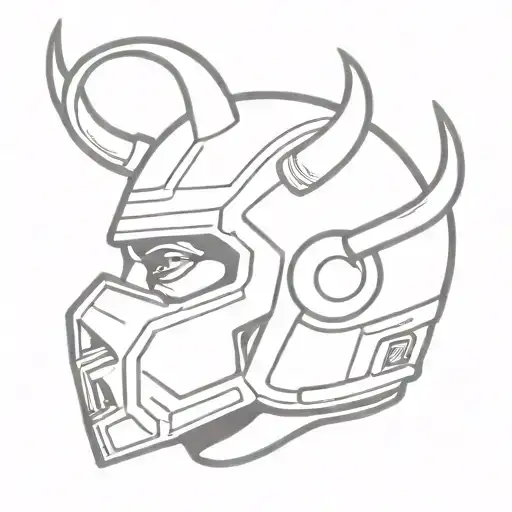 Demon Wearing A Helmet