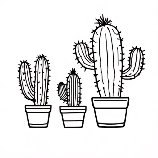 4 Cacti Wearing Different Party Outfits