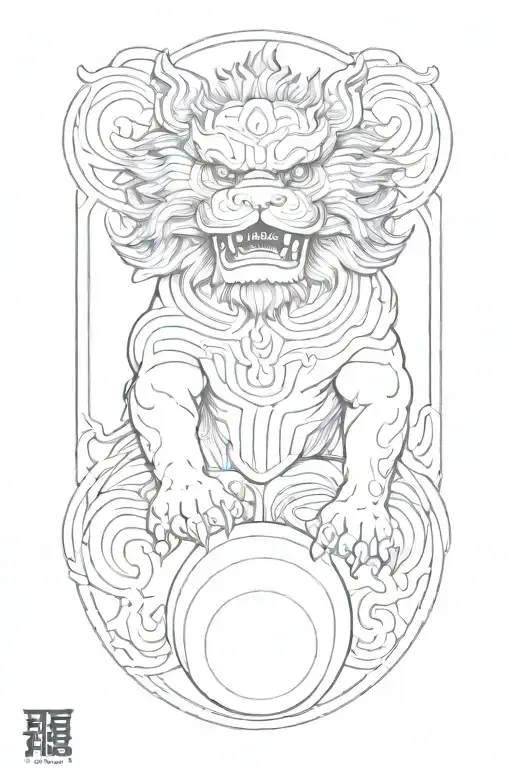 Chinese Foo Dog And Orb