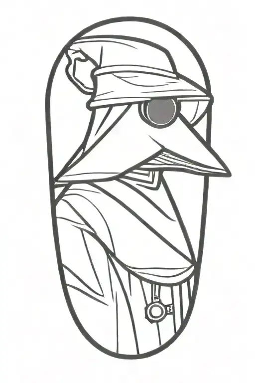 Plague Doctor In A Woodcut Style Mixed With Grafitti And Blackwork