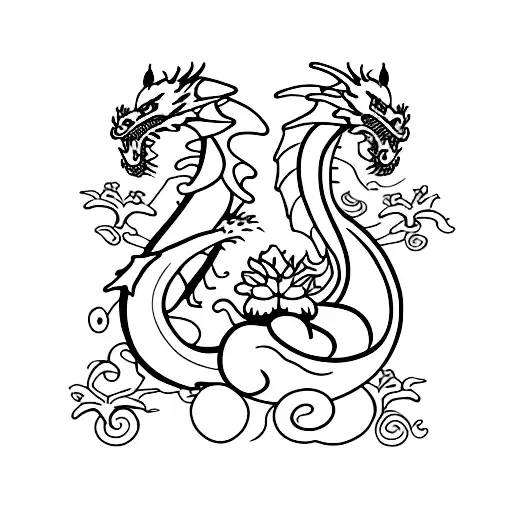 Dragon With Flowers