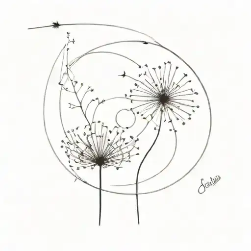 Fibonacci Spiral And Dandelion