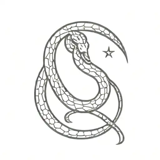 Snake And Moon Rising