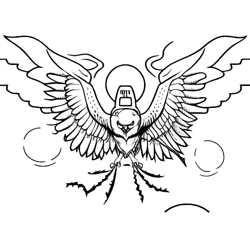 A Minimalist Tattoo Of The Golden Snitch From Harry Potter With Computer Code In The Background