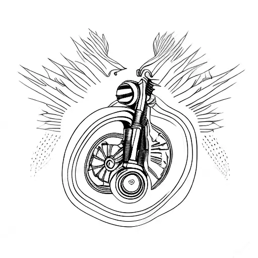 Motorcycle With Punk Rock Lyrics As The Background