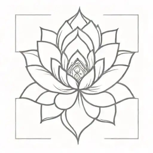 Lotus Flower In Front Of Mandala