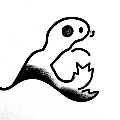 A Simple Dinosaur With A Semicolon Tear