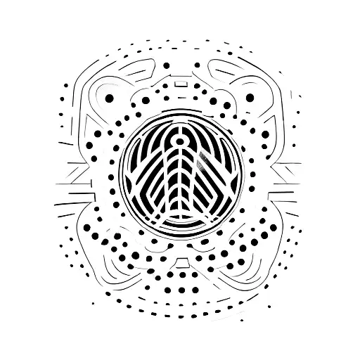 A Minimalist Tattoo Of A Classic Car With A Basketball Pattern On Its Body