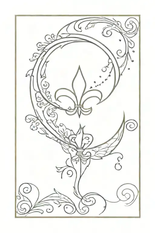 Fleur De Lis Around The Moon