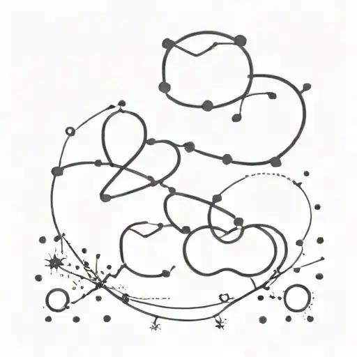 Scorpio And Libra Constellation Intertwined Hearts