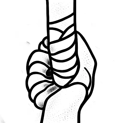 Relaxed Hand With Snake Moving Through Fingers