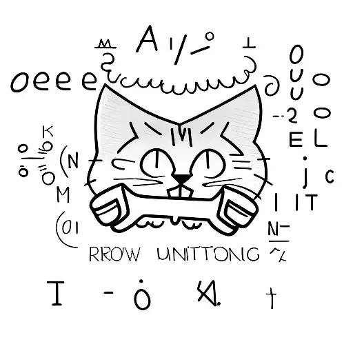 A Black Cat Holding A Chalkboard With Teaching Equations