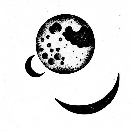 Moon Whit Roses And Universe