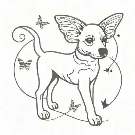 Dog And Semi Colon Butterfly